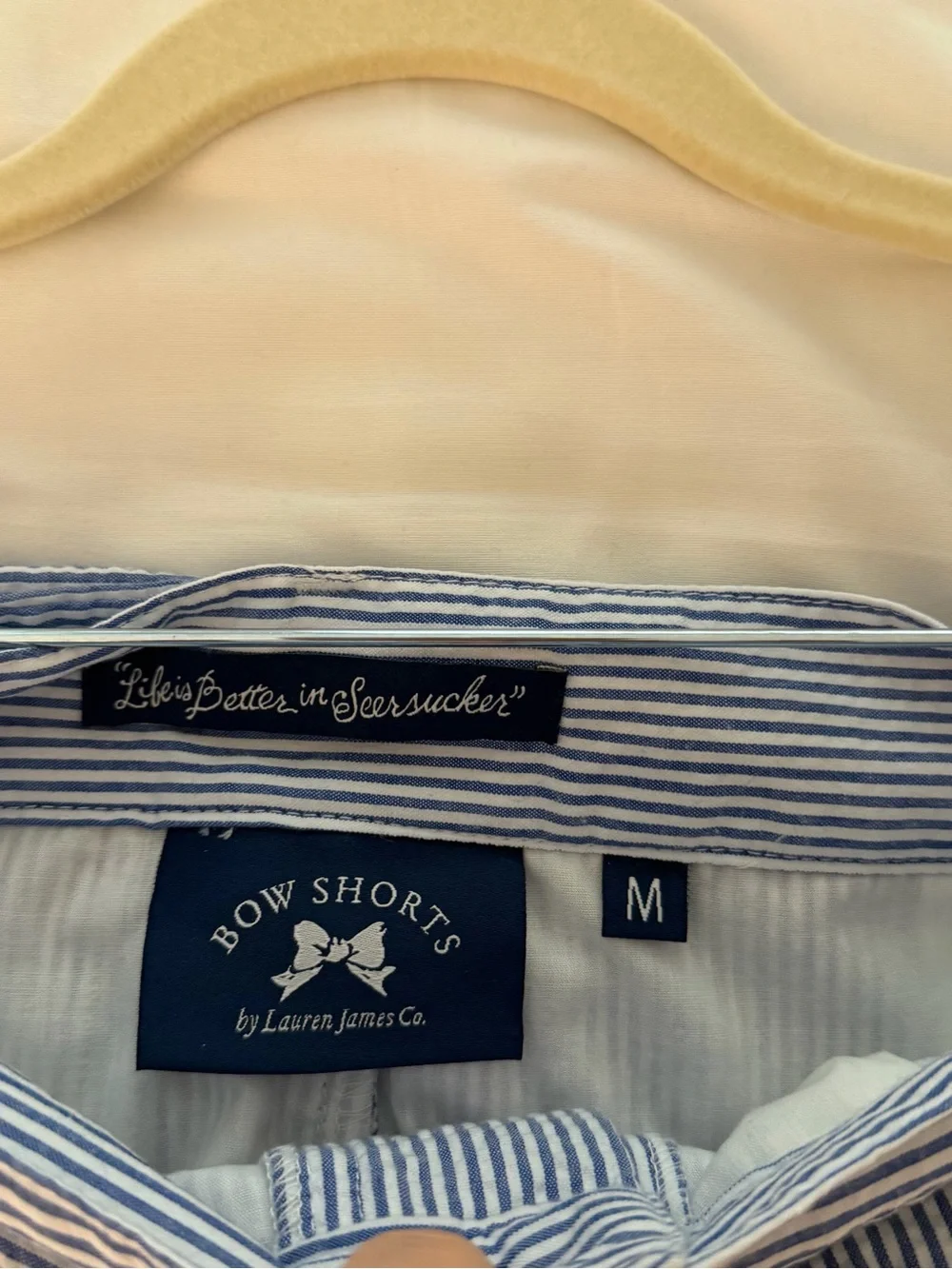 Lauren James Blue and White Striped Shorts